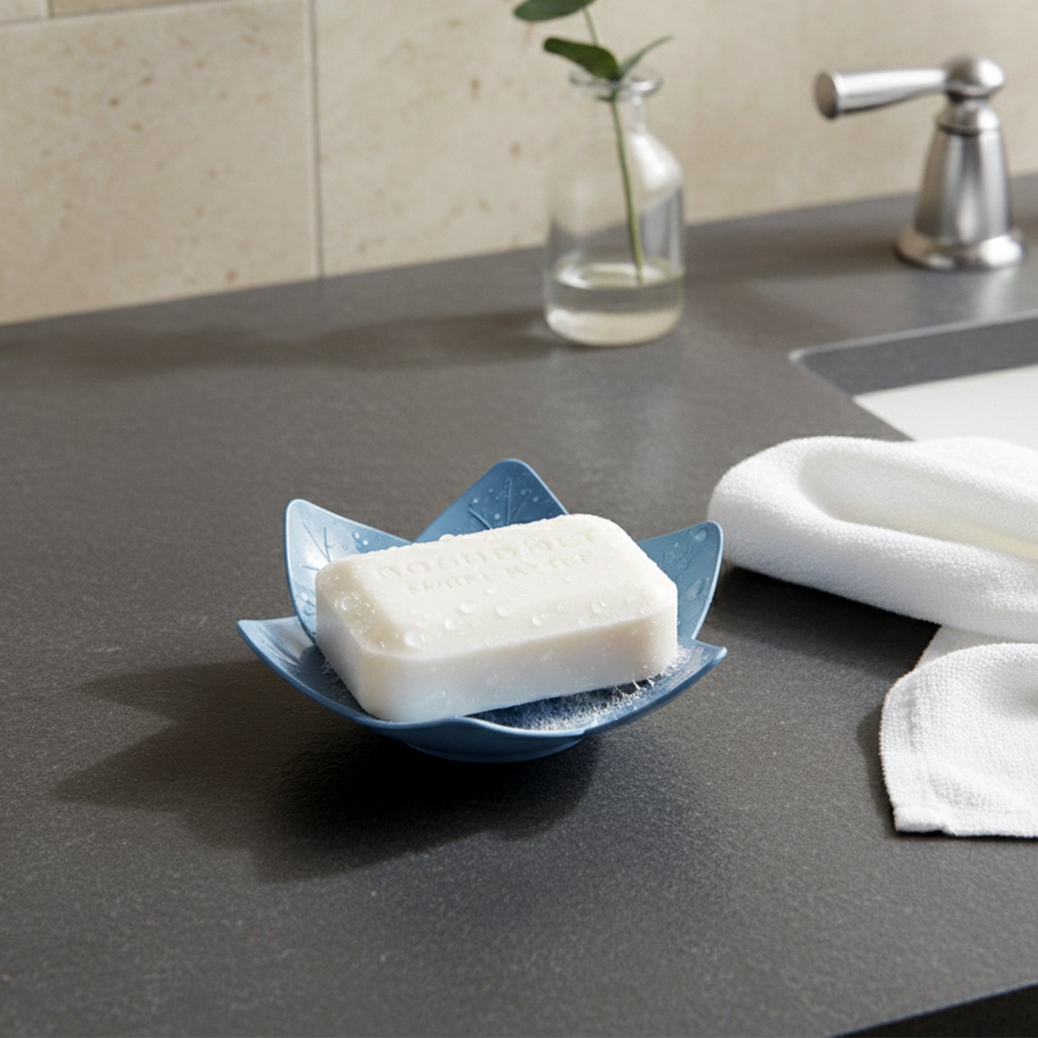 Supermom 3-Piece Lotus Blossom Design Soap Holder Set