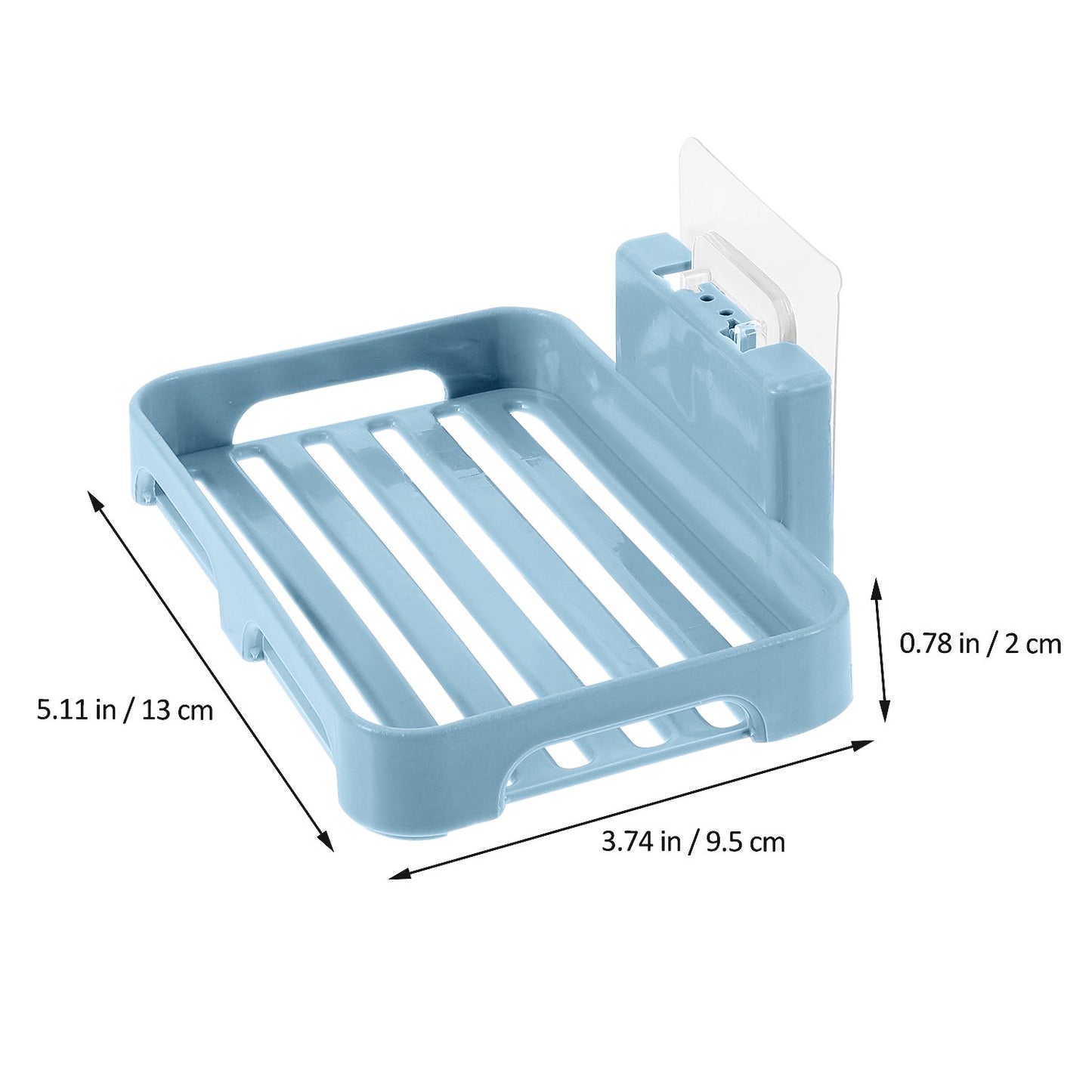 Self-Adhesive Wall Mount Plastic Soap Dish with Drain Slots