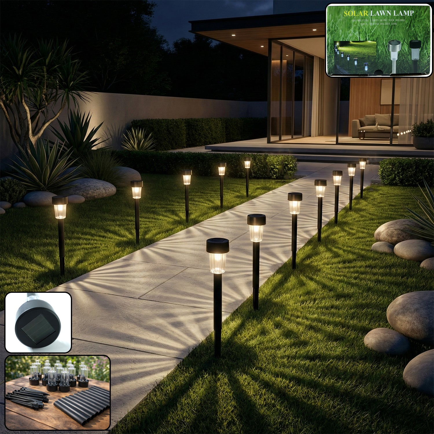 Solar Garden Stake Light Set