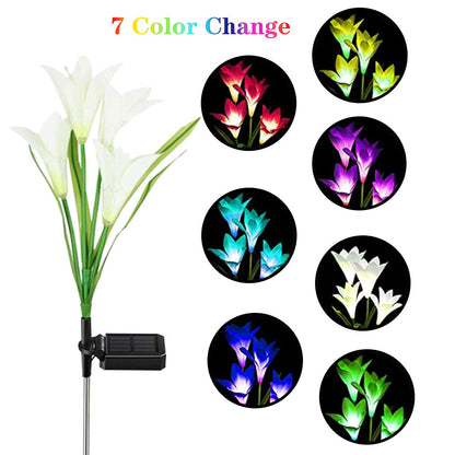 Solar Garden Flower Lights - (2Pc Set)