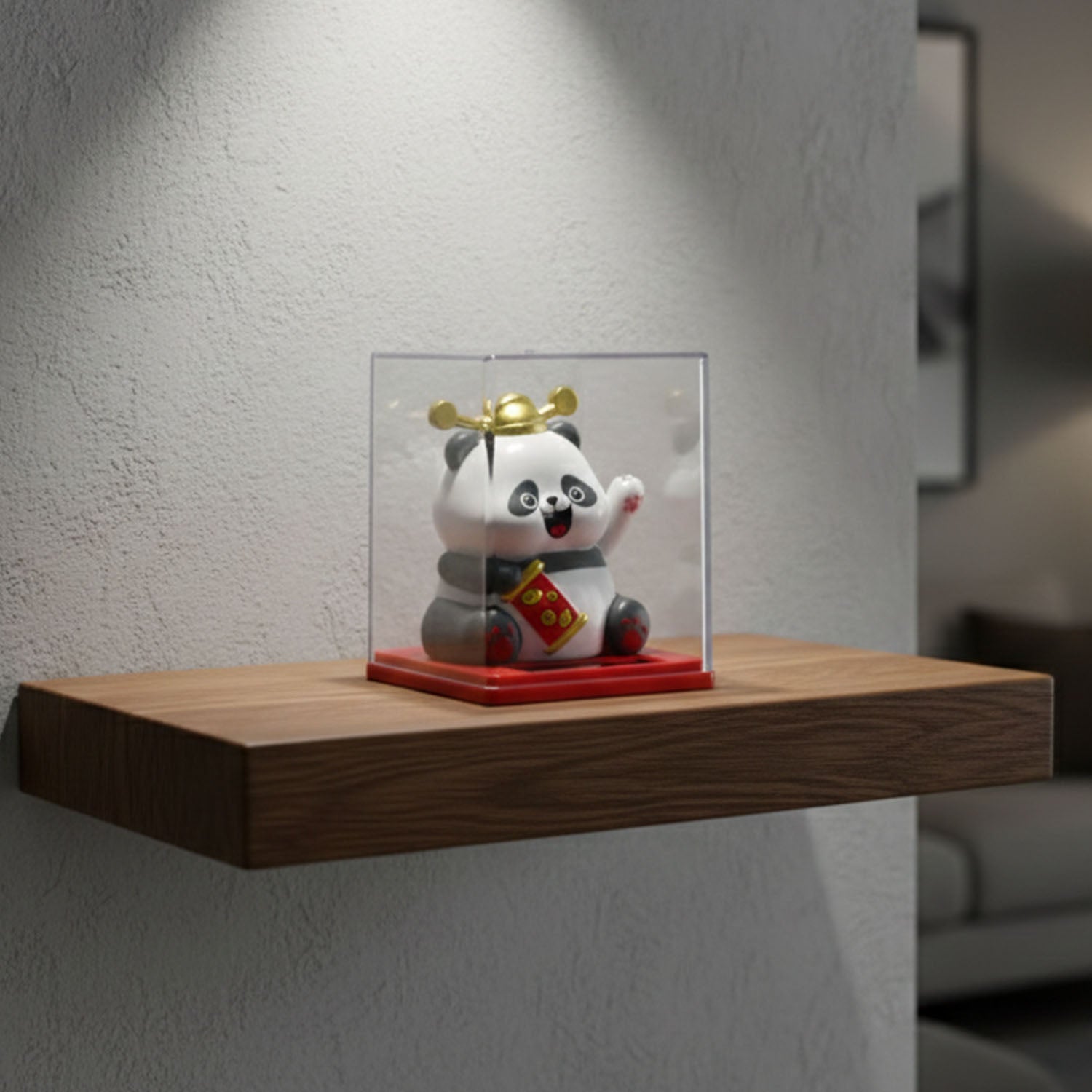 Solar energy panda figurine