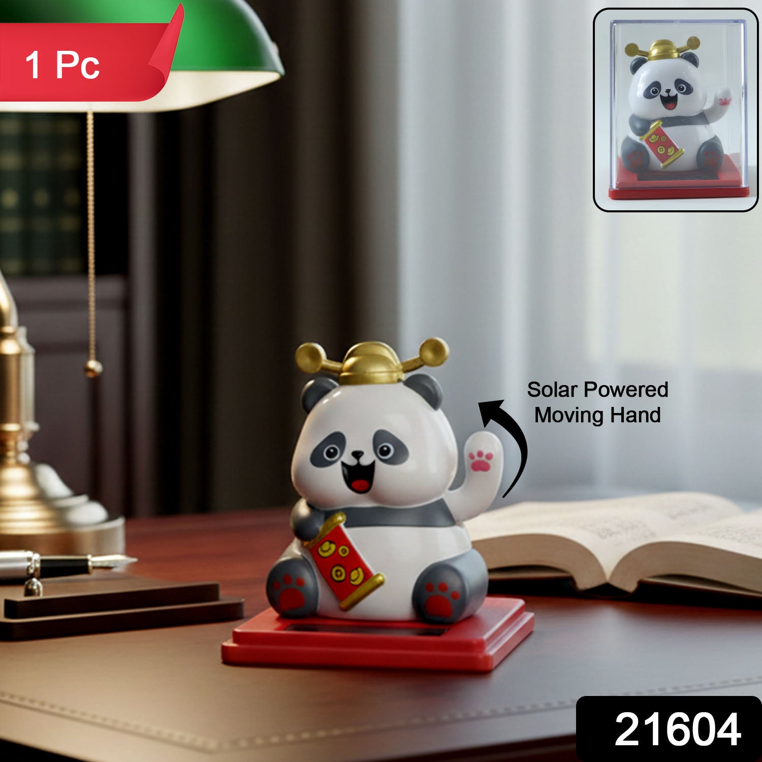 Cute waving panda solar toy