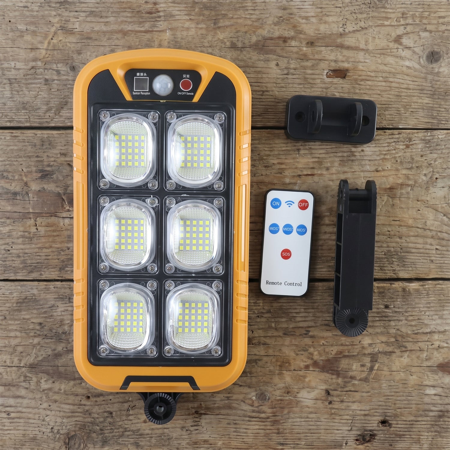 Solar LED Motion Sensor Wall Light with Remote Waterproof Outdoor (1 Set)
