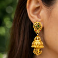 Gold Plated Traditional Jhumka Earrings – Elegant Ethnic Design