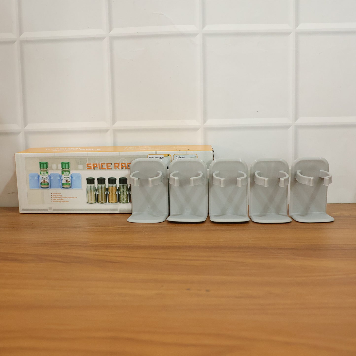 Wall-Mounted Adjustable Spice Rack Organizer (1 Pc)