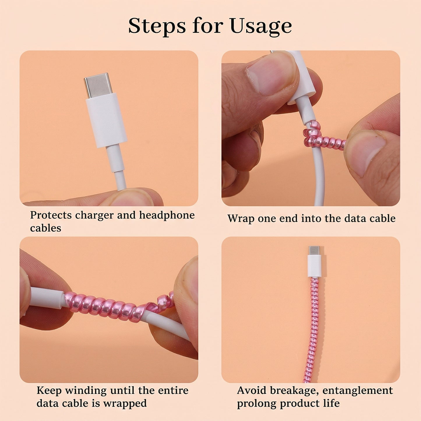 Flexible Spiral Cable Protector Sleeve (1 Pc / Mix Color)