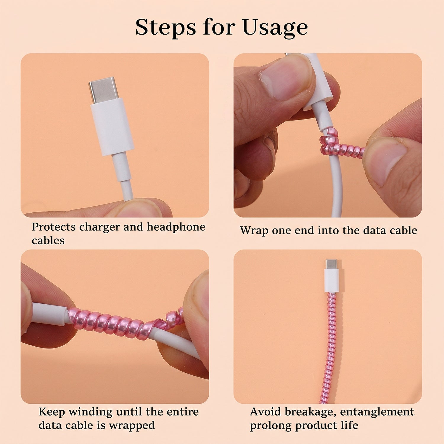 Flexible Spiral Cable Protector Sleeve (1 Pc / Mix Color)