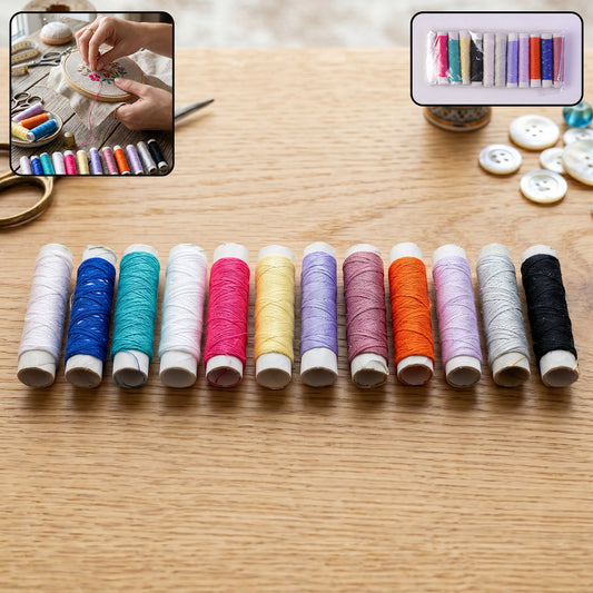 Multicolor polyester sewing thread spools