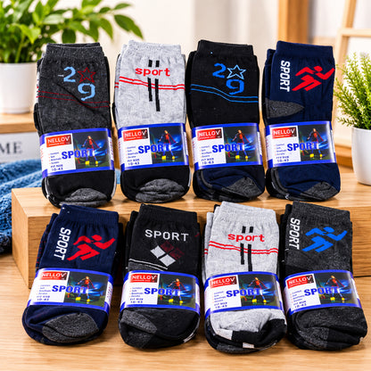 Soft Stretchable Ankle Socks with Mixed Designs for Casual Wear (12 Pair)