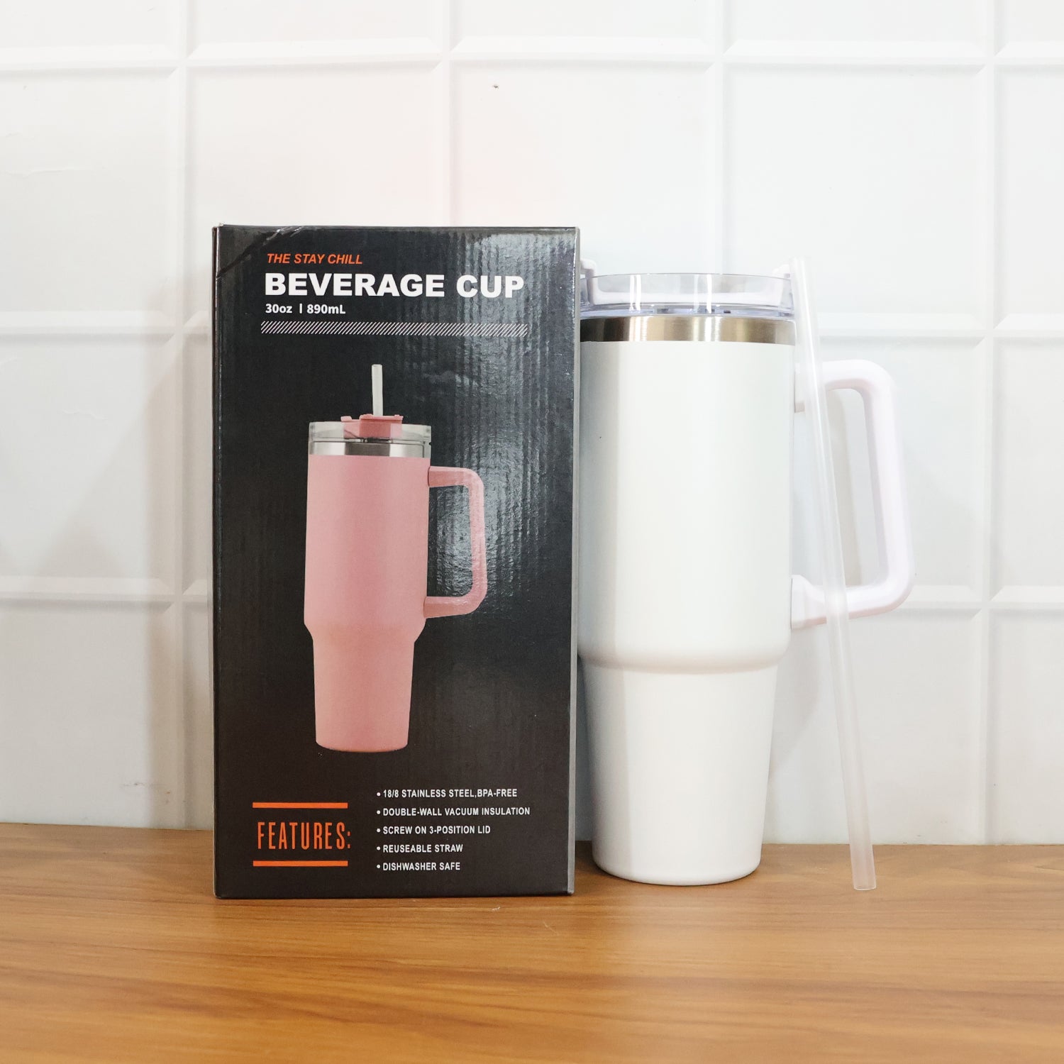 Premium Stainless Steel Vacuum Insulated Travel Mug  (890ML / 1 Pc)