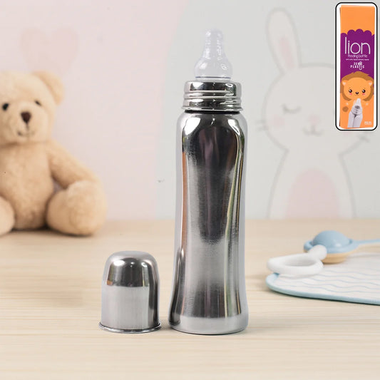 Anti-Colic Stainless Steel Feeding Bottle – 250ml Safe Comfort
