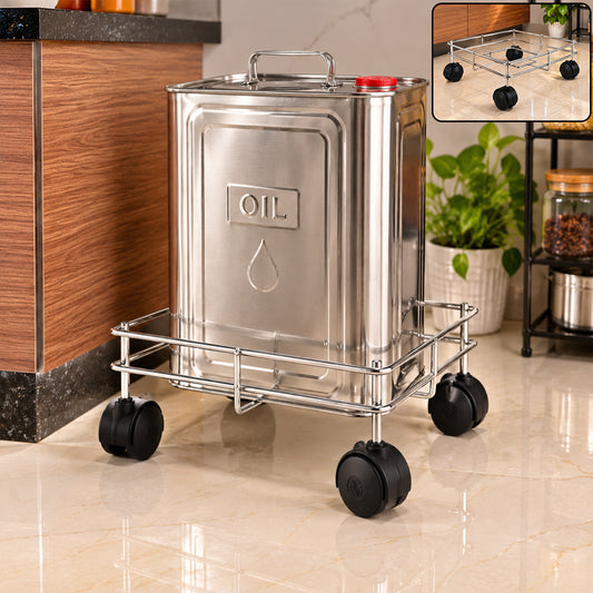 Stainless Steel Oil Stand – Square Kitchen Organizer | Indo Glow