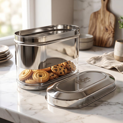 Oval Stainless Steel Food Storage Container