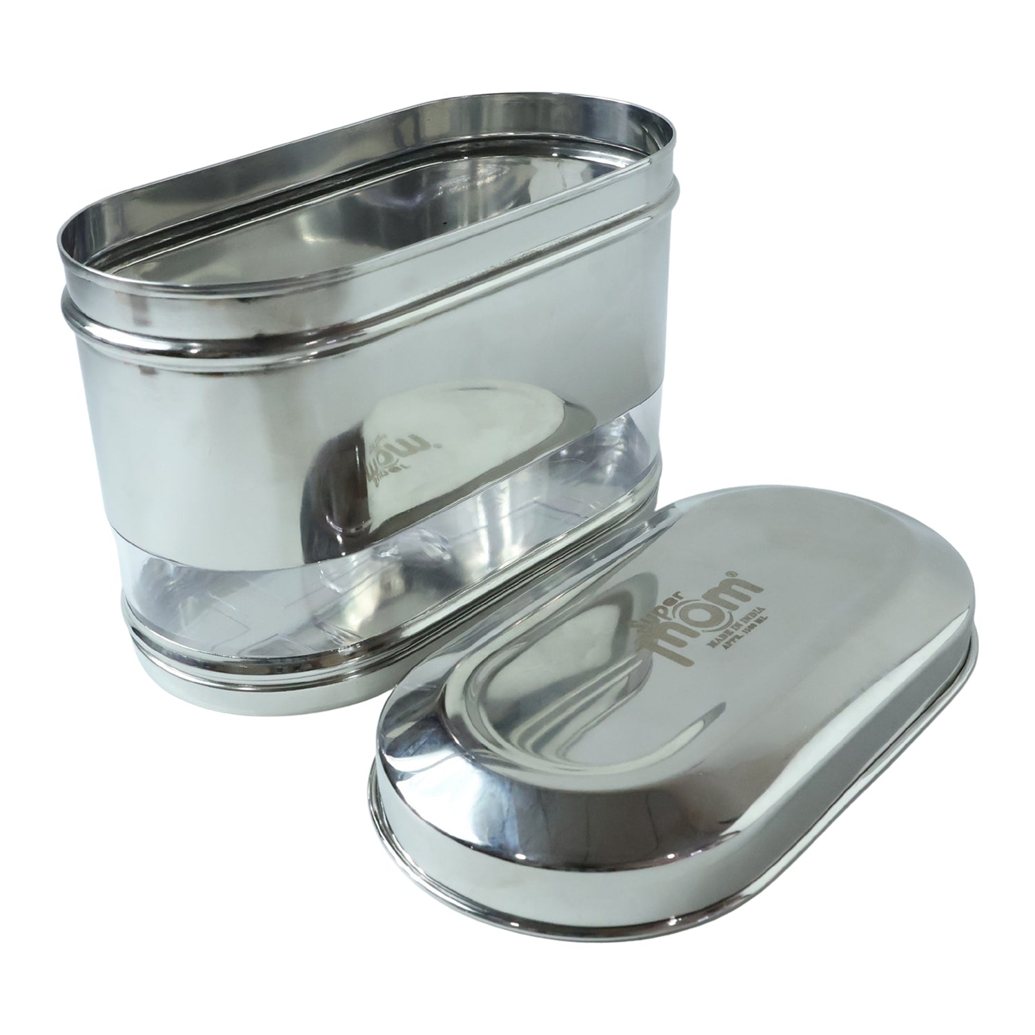 Modular Stainless Steel Oval Canister for Pantry
