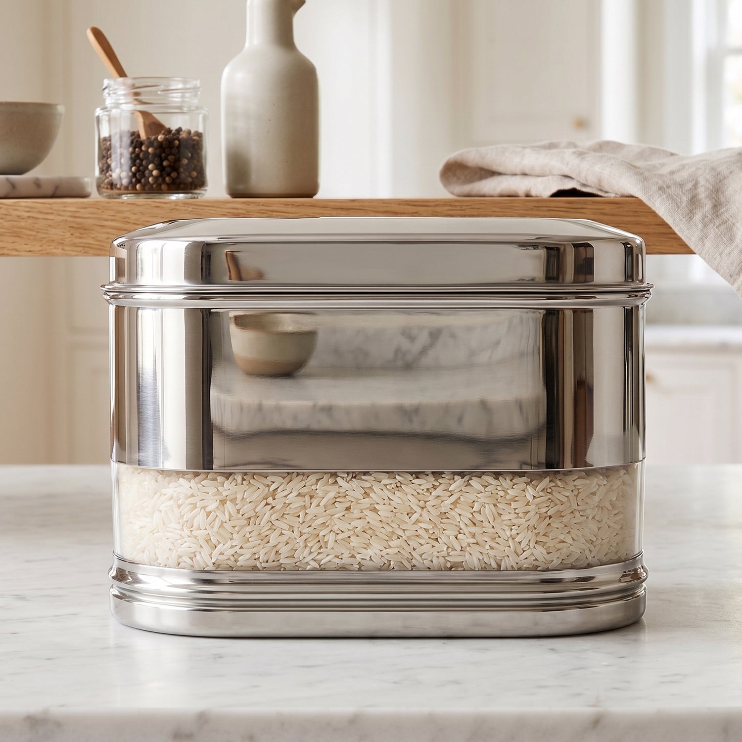 Stainless Steel Modular Oval Canister Side View