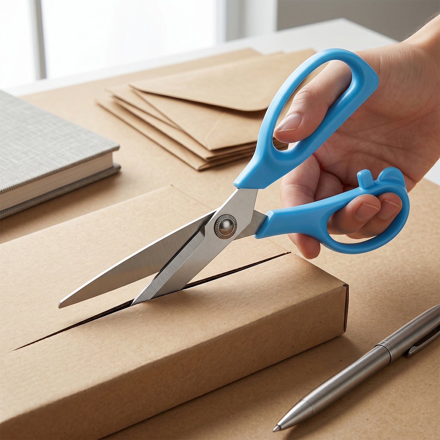 Sharp stainless steel scissors with comfort grip