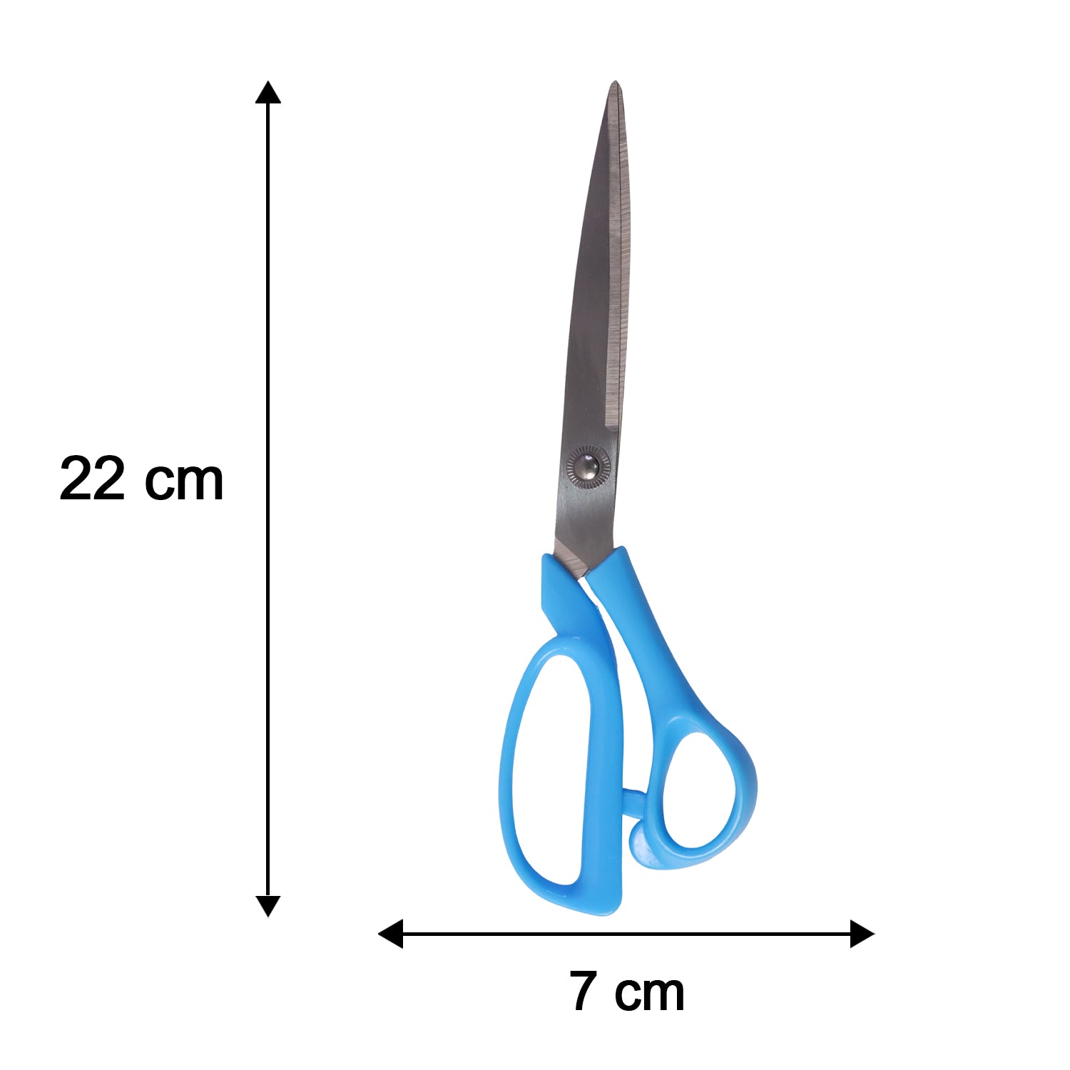 Stainless steel scissors size display