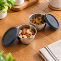 Apex Stainless Steel Container 180 ML with Lid, Small Storage Bowl (2 Pc Set)
