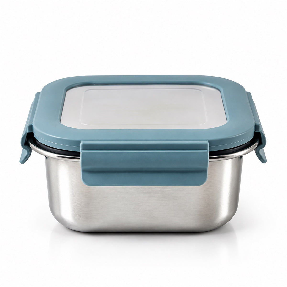 Apex Square Steel Food Container 300 ML with Clip Lock Lid, Lunch Box (1 Pc)