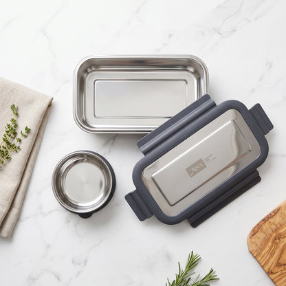 Apex Flexi Stainless Steel Lunch Box Set with Container and Bowl (2 Pc)