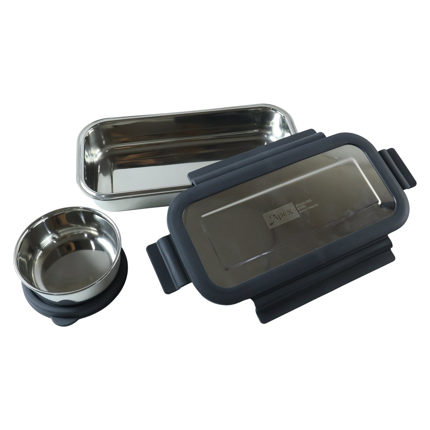 Apex Flexi Stainless Steel Lunch Box Set with Container and Bowl (2 Pc)