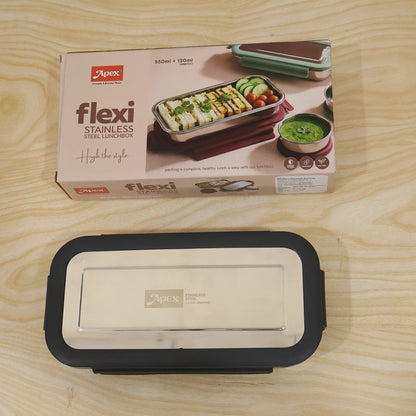 Apex Flexi Stainless Steel Lunch Box Set with Container and Bowl (2 Pc)