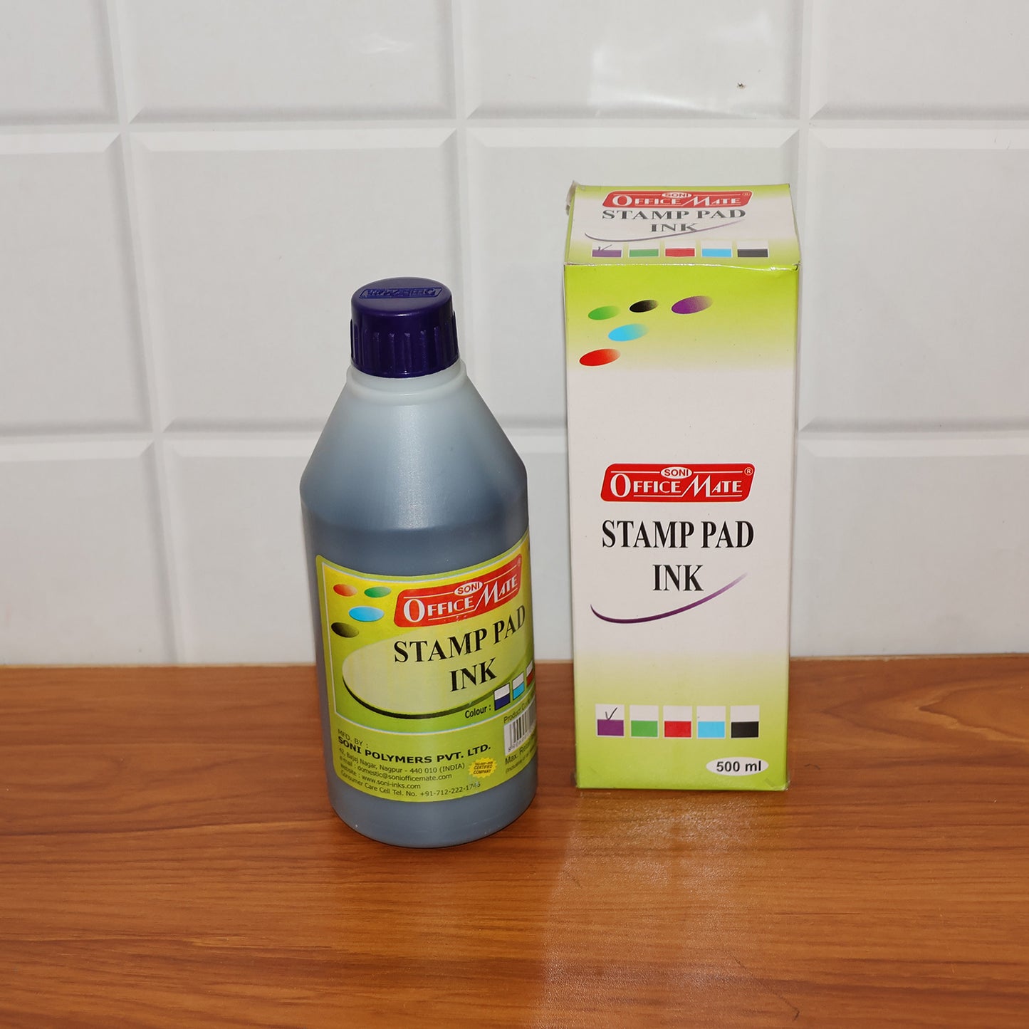 Officemate Stamp Pad Ink – 500 ml Violet Refill Bottle for Office Stamp Pads