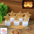LED Star Candles – Set of 6 Flameless Decorative Tealights