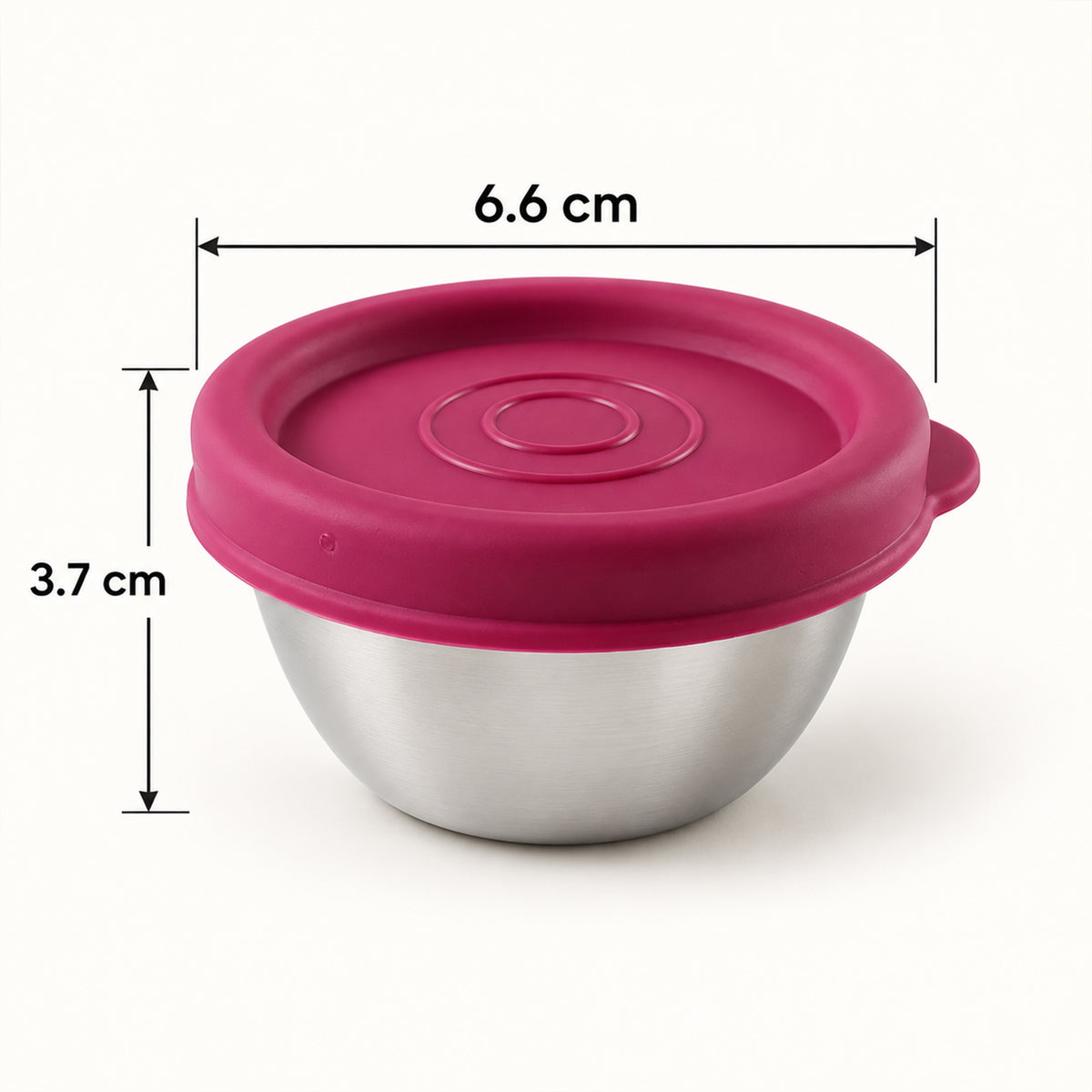 Apex Stainless Steel Food Containers with Lids for Snacks and Dips (70 ML, 2 Pc Set)