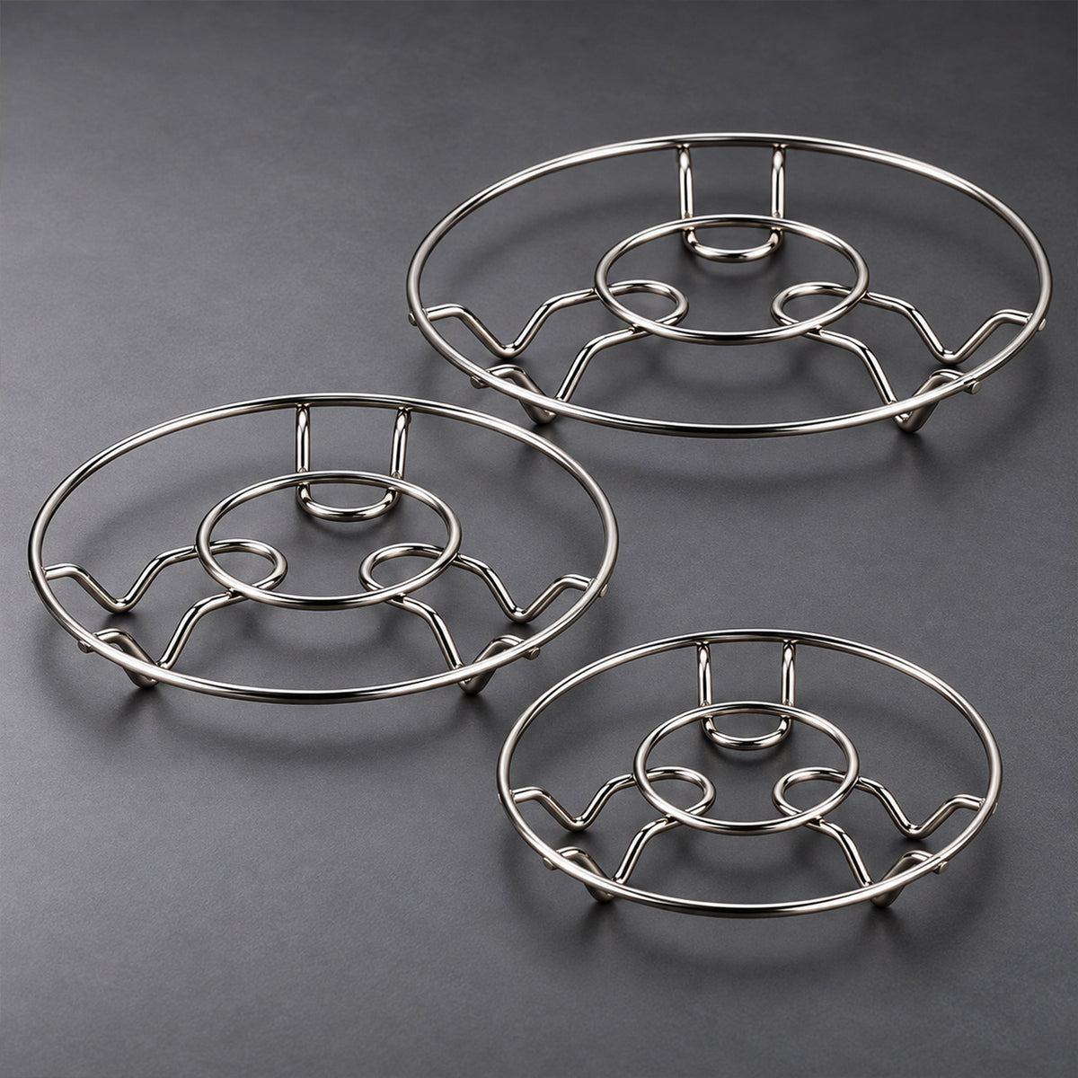 Stainless Steel Wire Trivet Set – Heat-Resistant 3-Pack