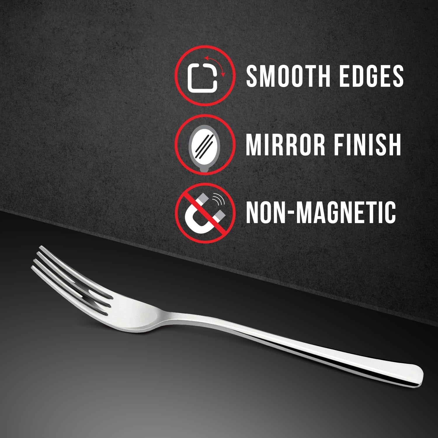 Apex Stainless Steel Dinner Fork Set with Long Handle for Dining (6 Pc)