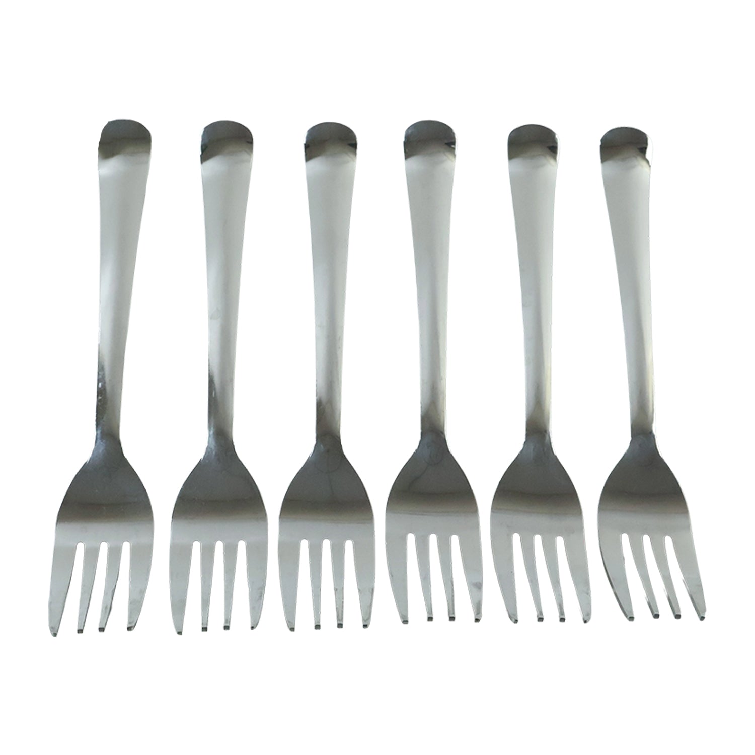 Apex Stainless Steel Dinner Fork Set with Long Handle for Dining (6 Pc)