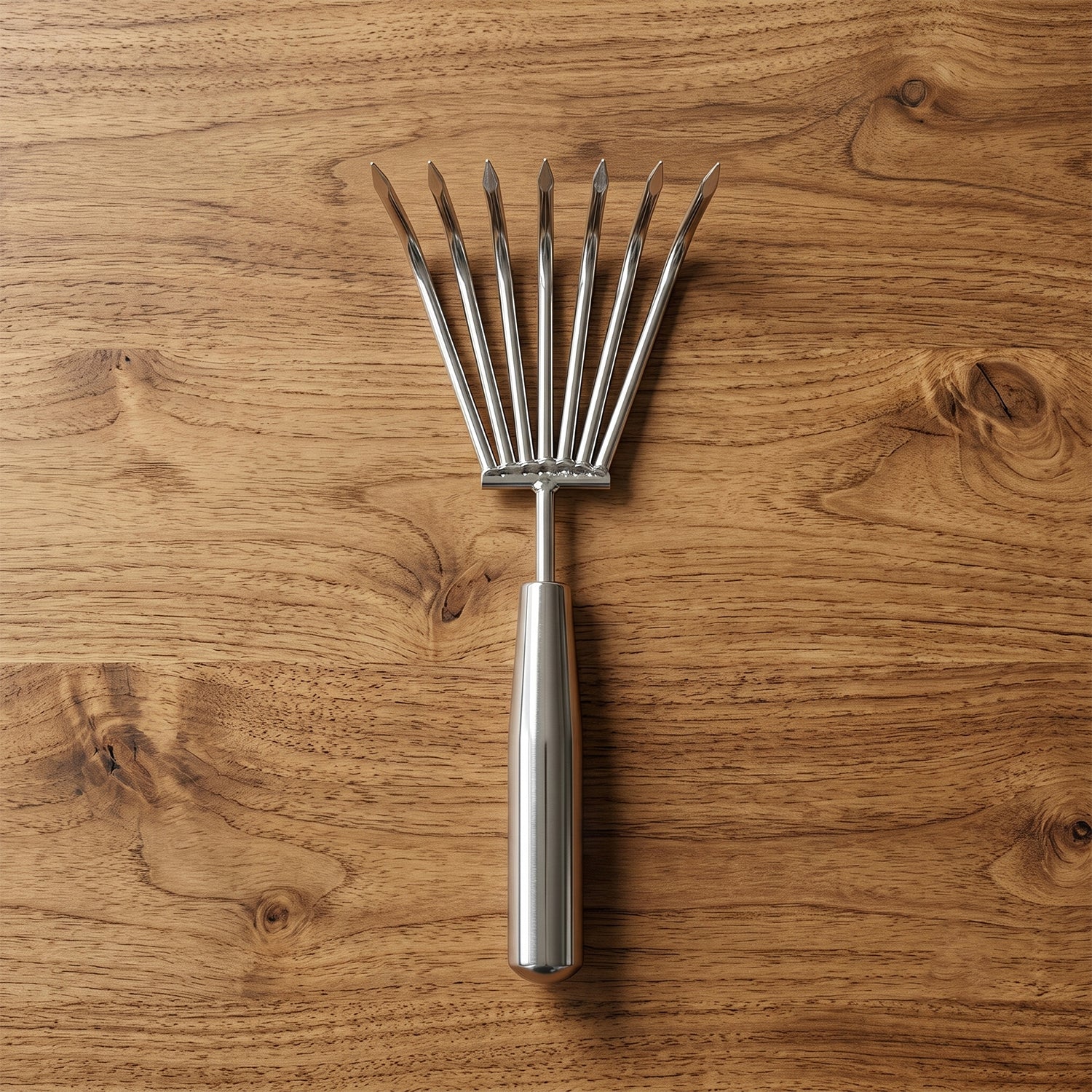 Garden rake steel prongs