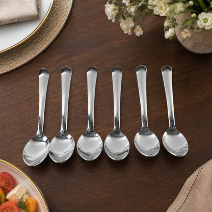 Apex Stainless Steel Baby Feeding Spoon Set with Round Bowl Tip (6 Pc)