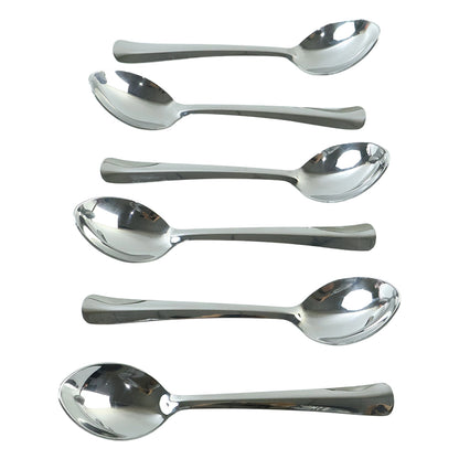 Apex Stainless Steel Baby Feeding Spoon Set with Round Bowl Tip (6 Pc)