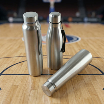 Stainless steel water bottle side view