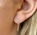 Gold Plated Peacock & Swan Dangle Huggie Hoop Earrings – Elegant Design