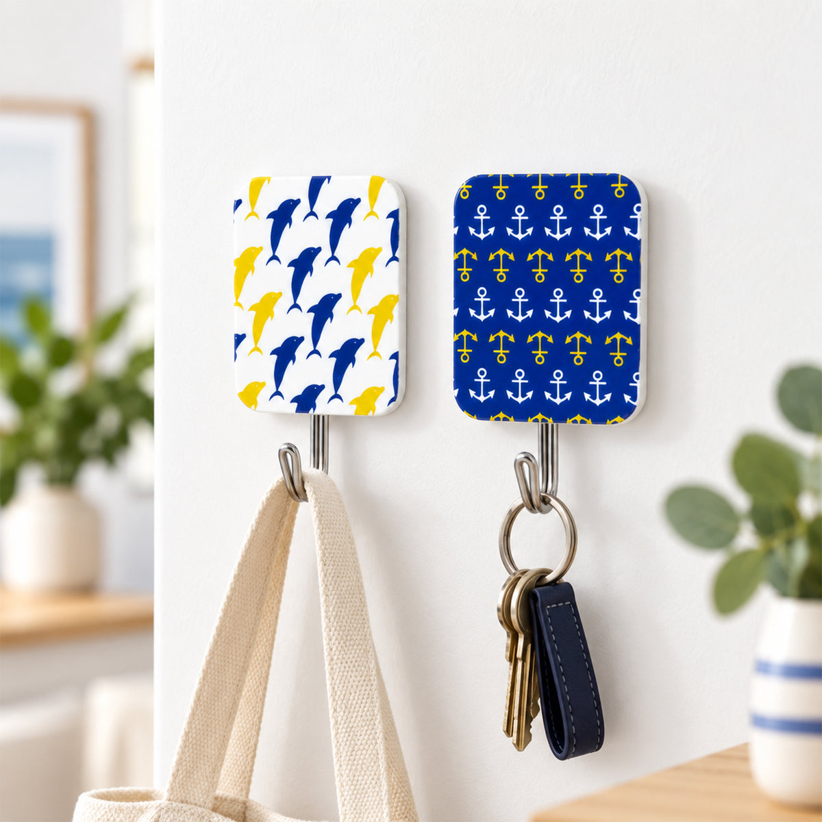 Cartoon Adhesive Wall Hooks for Home Drill Free Wall and Door (2 Pc)