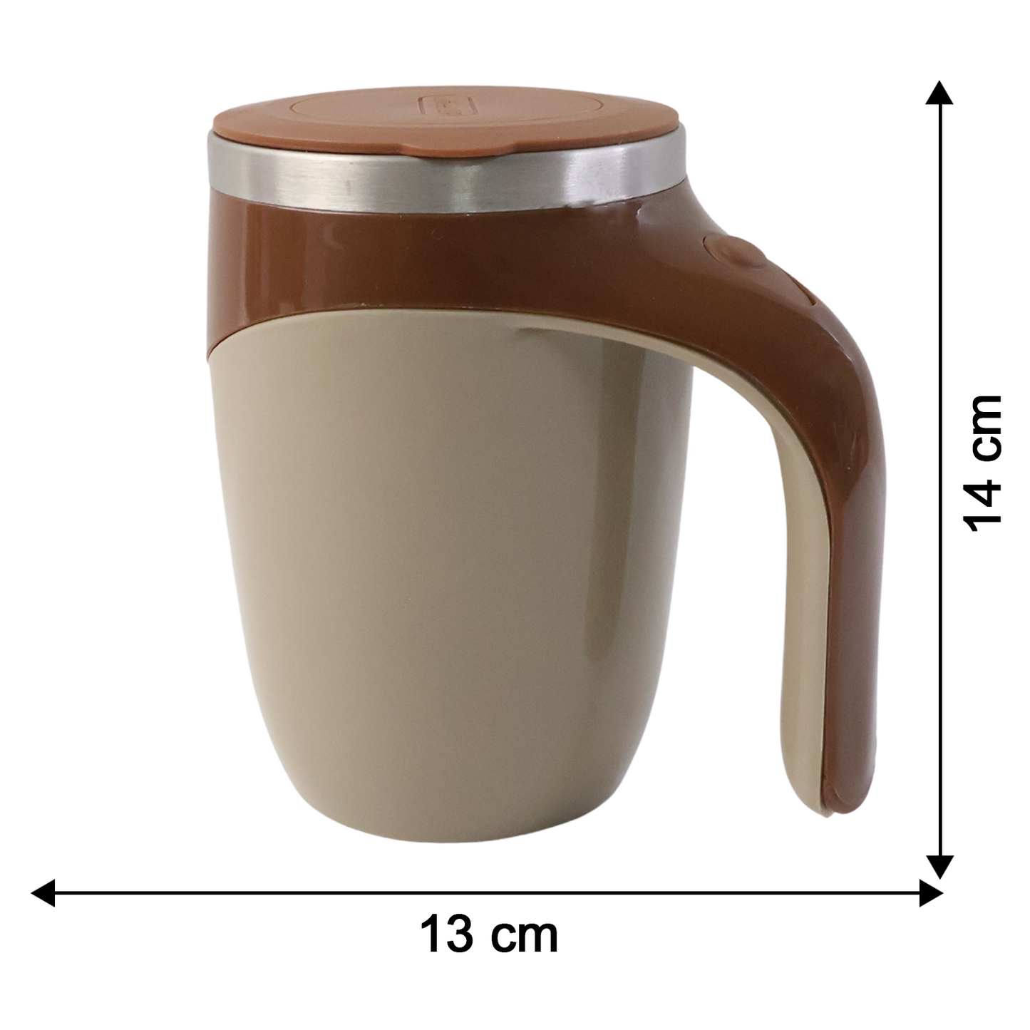 Stirring Coffee Mug | Magnetic Stirring Coffee Cup | Stainless Steel Mug for Milk | Travel Mixing Cup | Self Stirring Coffee Mug, Suitable for Coffee / Milk / Hot Chocolat | Battery Operated ( Battery Not Included)