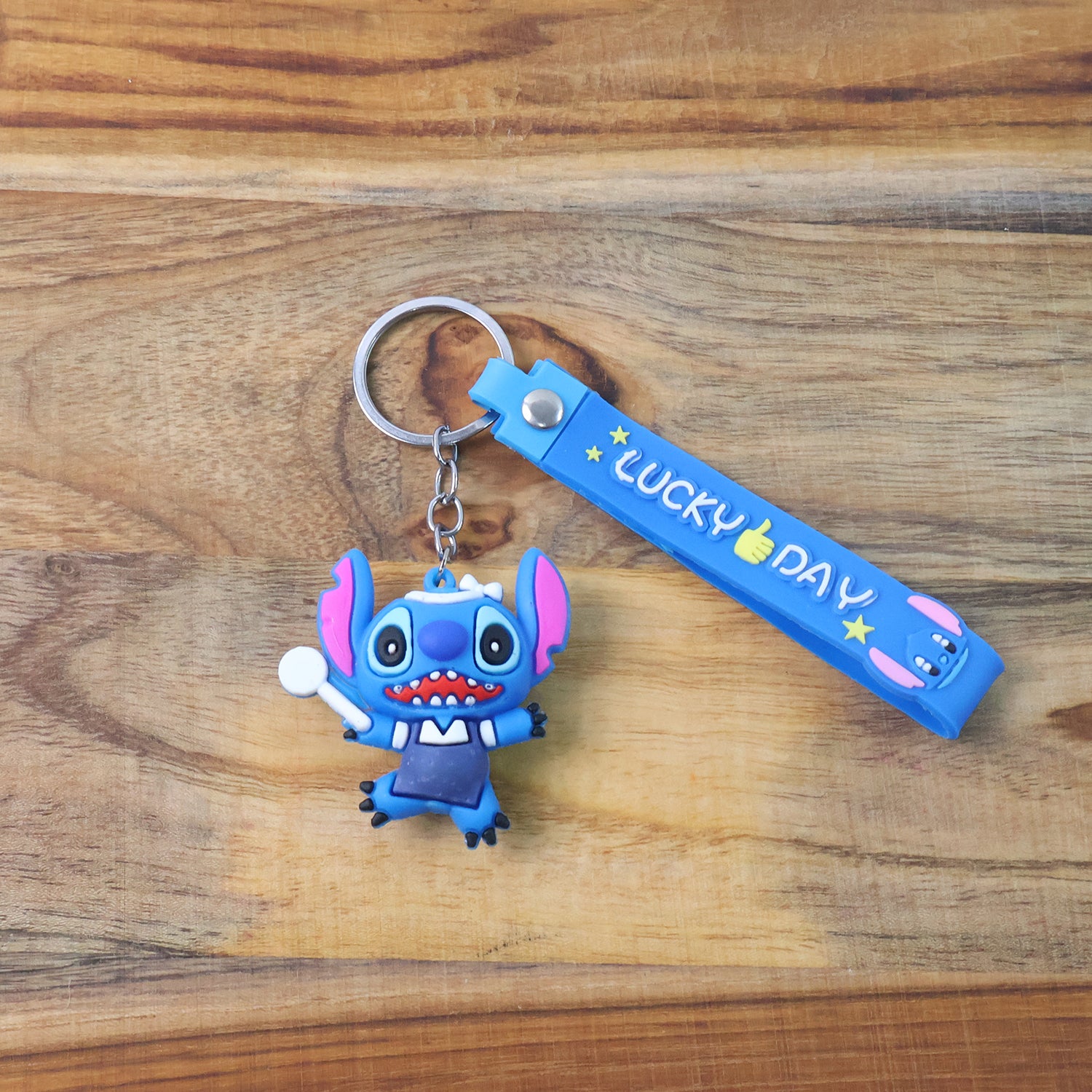 Cute Cartoon Silicone 3D Key Chain with Metal Hook & Strap (Pack of 1 / Mix Design)