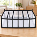 Foldable 6-Section Laundry Drawer Organizer for Clothes, Socks and Accessories