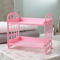 Small Plastic Storage Rack – Space-Saving 2-Tier Organizer