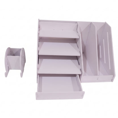 Multifunctional Desk Organizer Storage Cabinet with Drawer File Rack (1 Set)