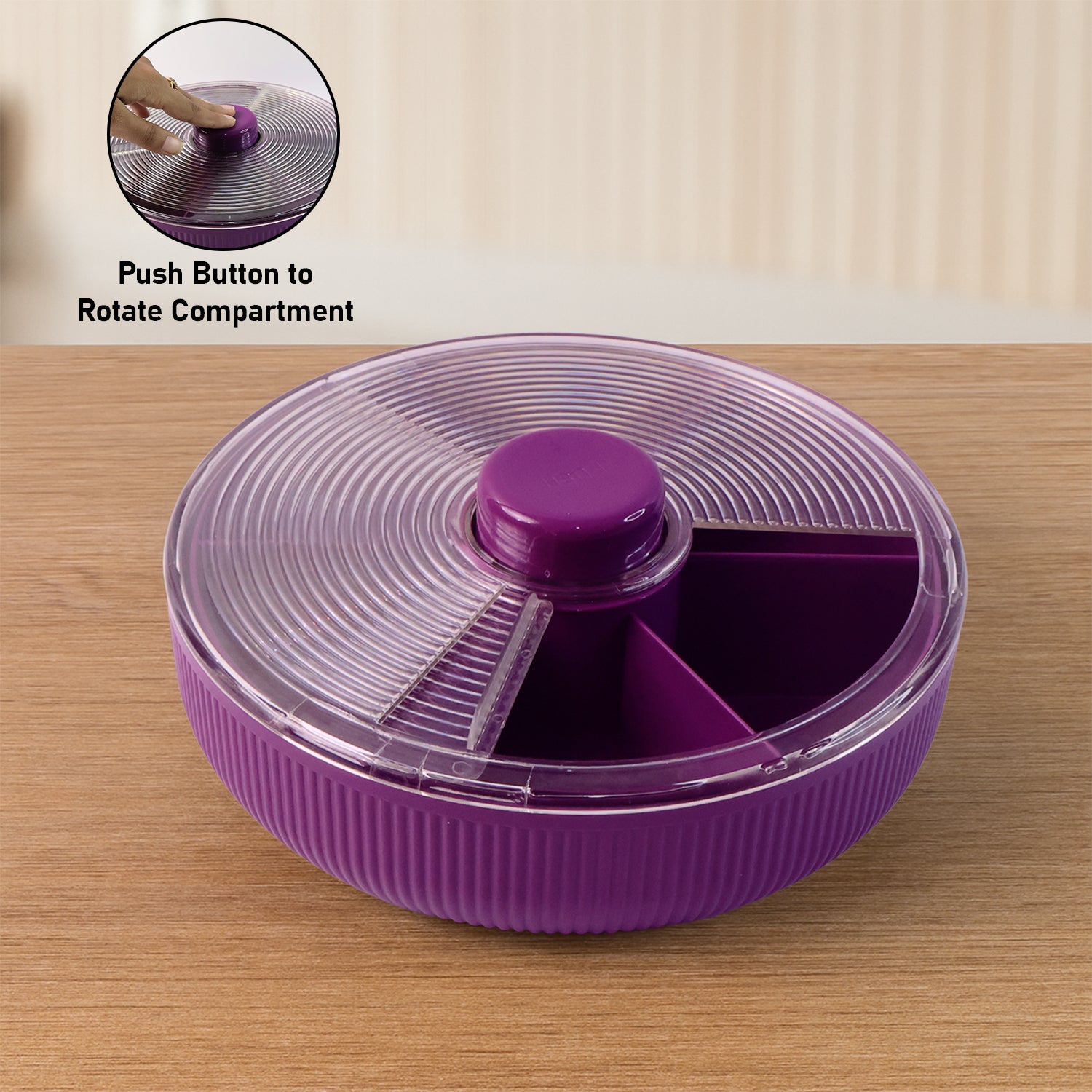 Supermom Multipurpose Round Rotating Dry Fruit & Snack Storage Container (1 Pc)