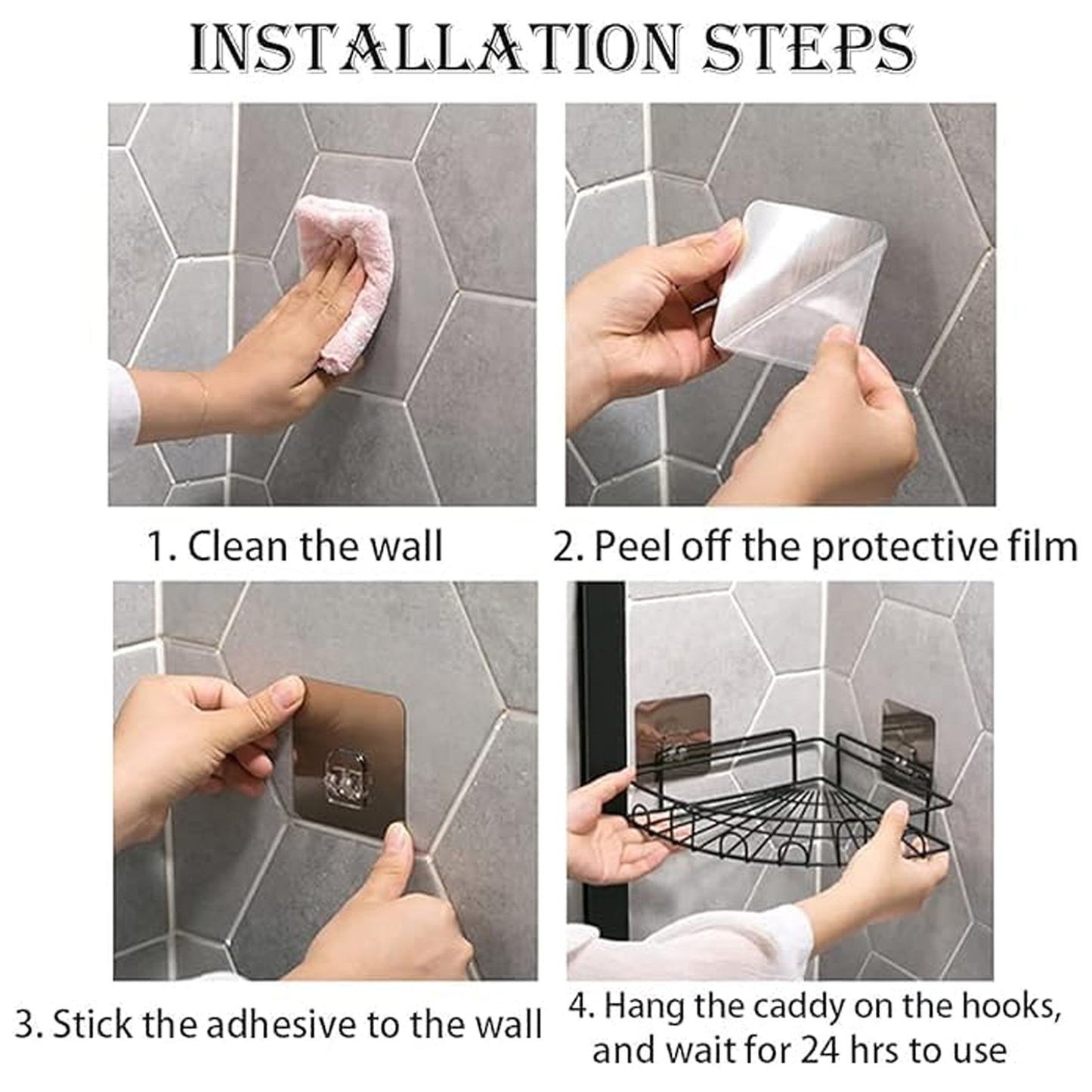 Wall-Mounted Corner Bathroom Storage Rack (1 Pc)