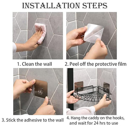 Wall-Mounted Corner Bathroom Storage Rack (1 Pc)