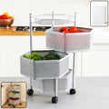 Kitchen Storage Trolley – Premium 3-Layer Hexagon Metal Organizer with Wheels