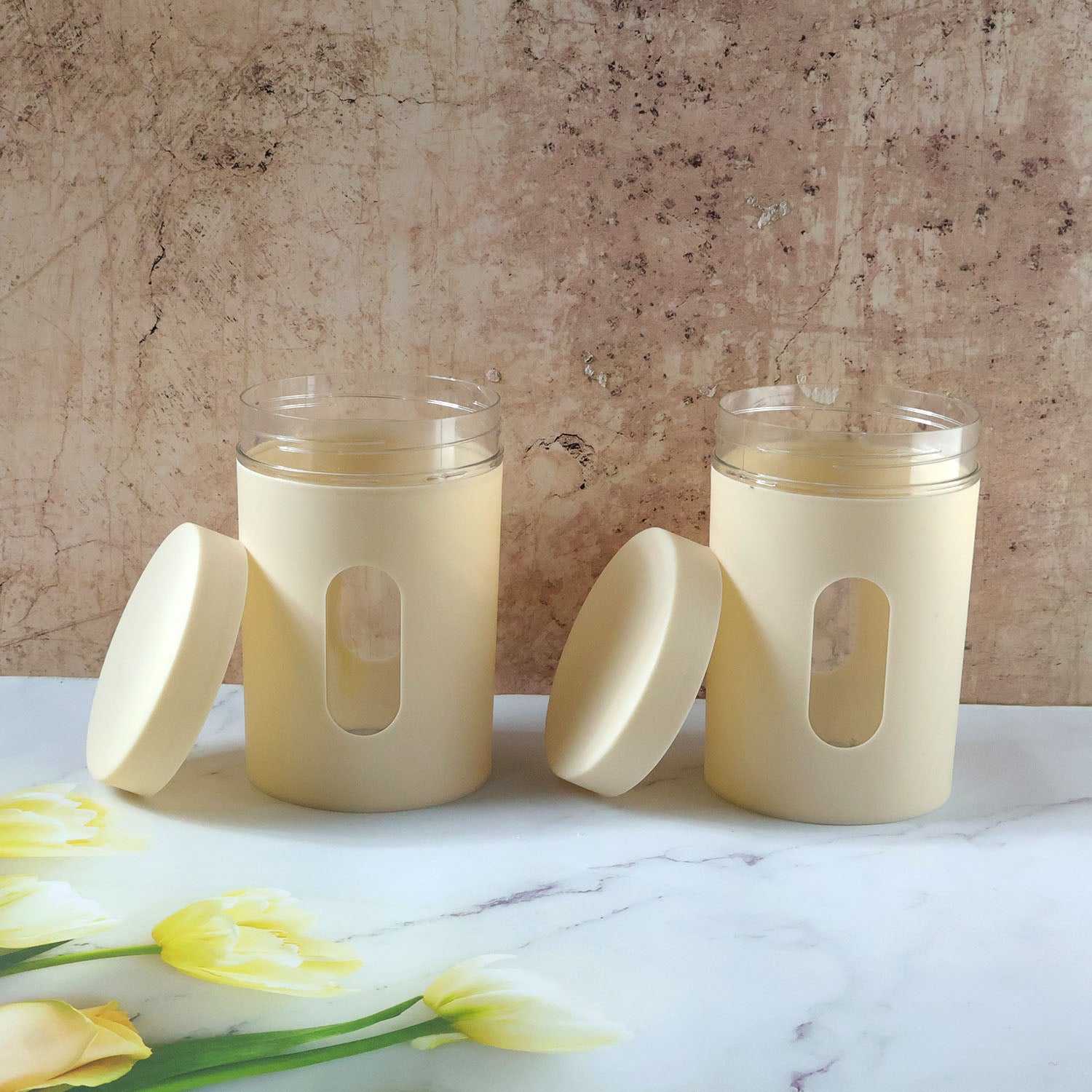 Durable kitchen container set for grains