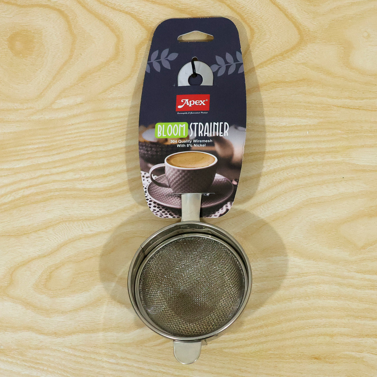 Apex Stainless Steel Tea Strainer with Long Handle, Fine Mesh Chai Chalni (1 Pc)