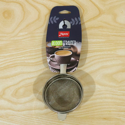 Apex Stainless Steel Tea Strainer with Long Handle, Fine Mesh Chai Chalni (1 Pc)